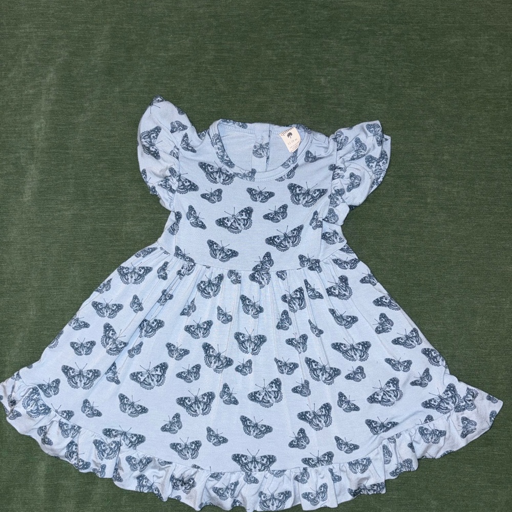 Kate Quinn Blue Butterfly Print Dress